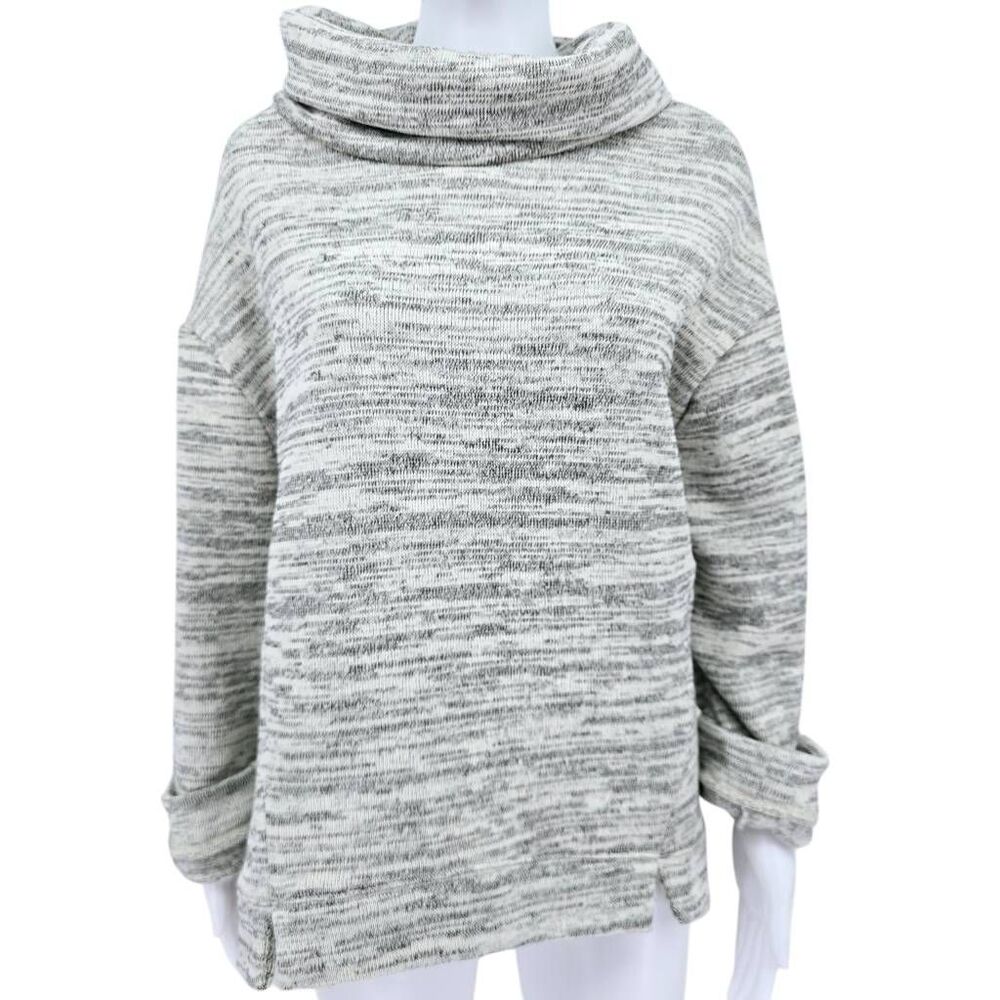 Anthropologie Saturday Sunday Cowl Neck Fleece Pullover Sweater Cream L